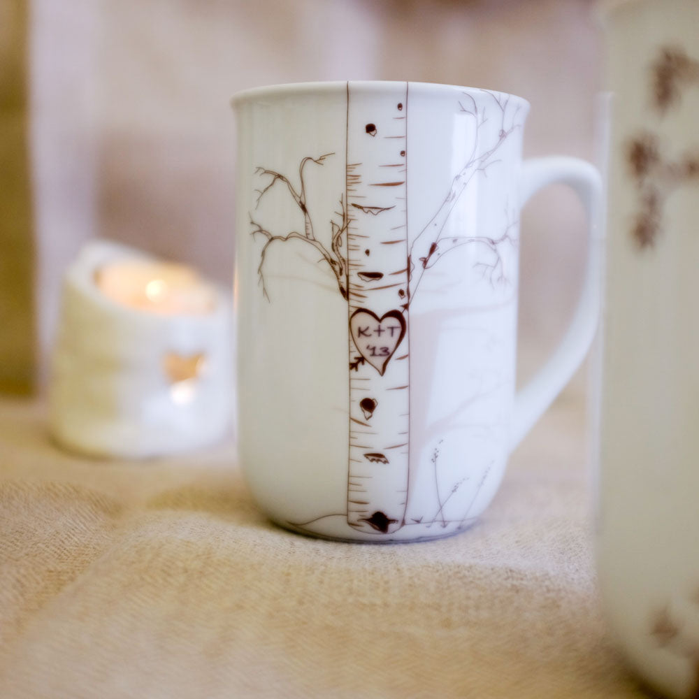 Personalized Birch Tree Mug - rust designs