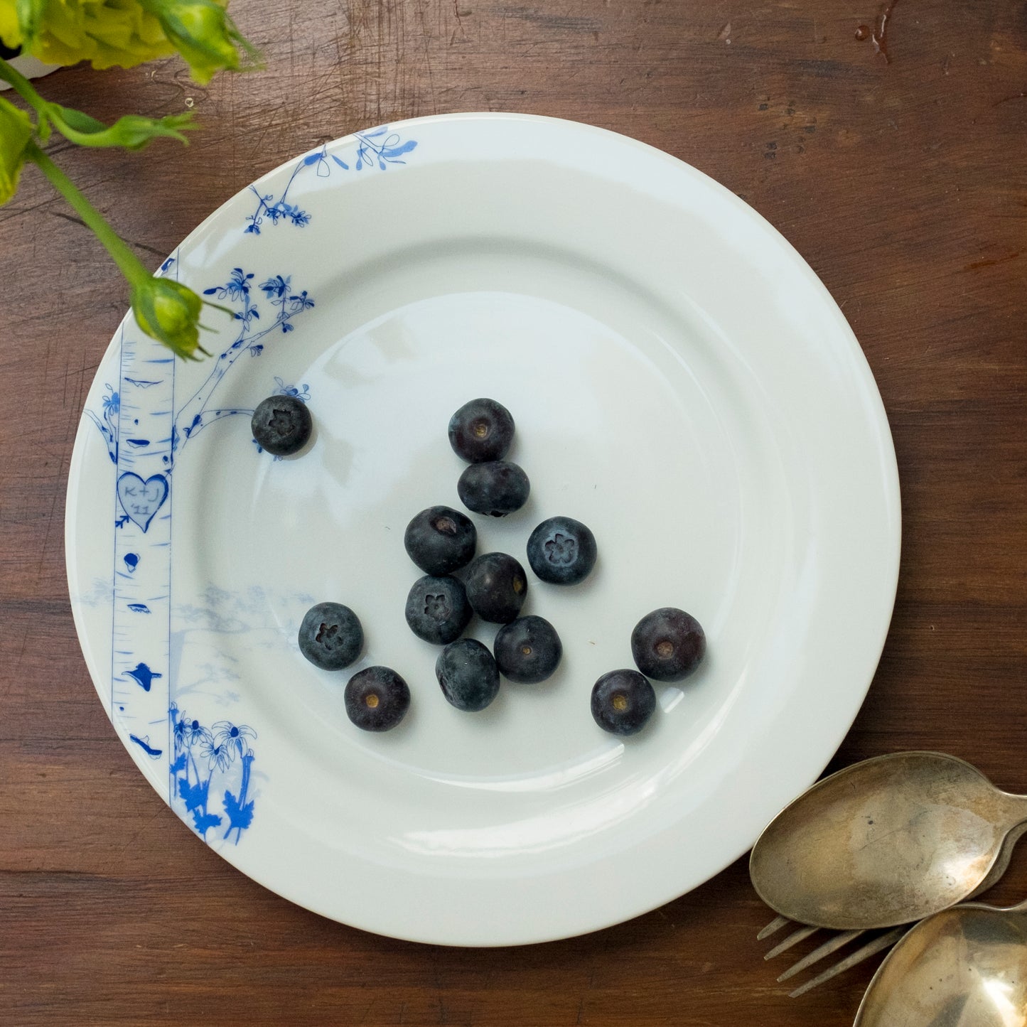 Birch Dessert Plates Set of 4 - rust designs