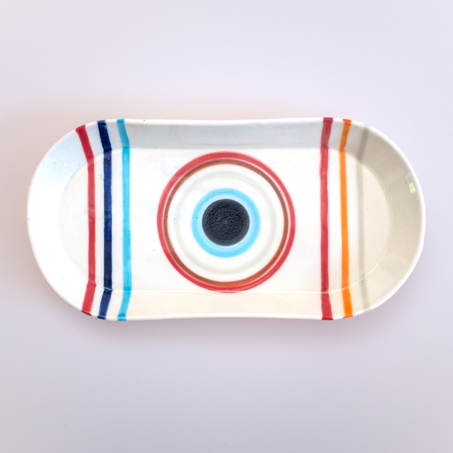 Circle Oval Platter Red and Orange - rust designs