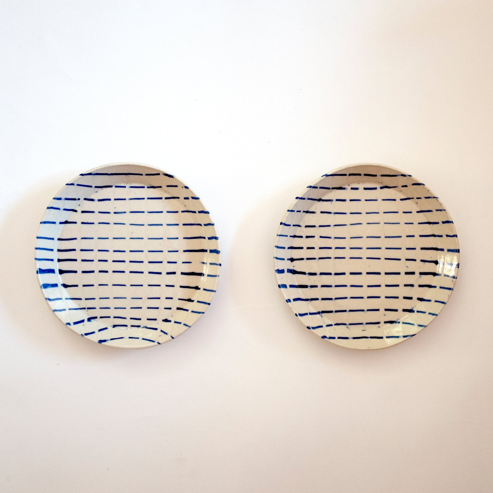 Dashed Line Set of 2 Plates - rust designs