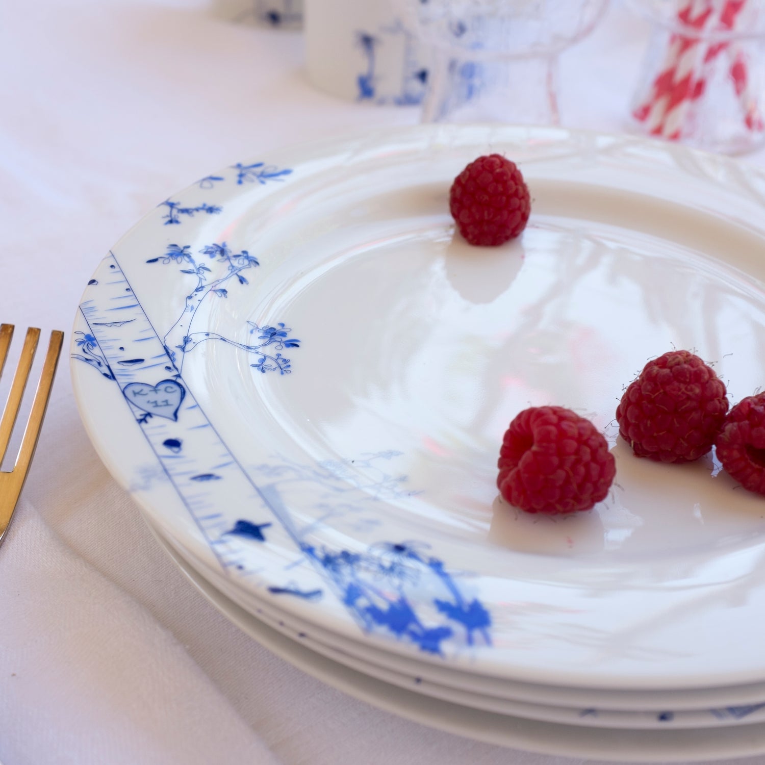 Birch Dessert Plates Set of 4 - rust designs